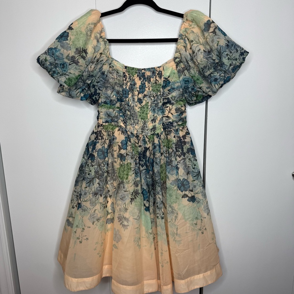 Anthropologie Let Me Be Flo Ruched Mini Dress Floral Pink - XS - Picture 10 of 15